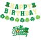 Glitter Letter St. Patricks Day Happy Birthday Decorations, Pre-Strung, Green Golden Happy Birthday Irish Themed Celebrations with Lucky Shamrock Green Hats for Room, Office, Indoor
